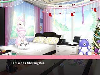 Sie lässt ihren neuen Hentai Spielzeug in sich rein